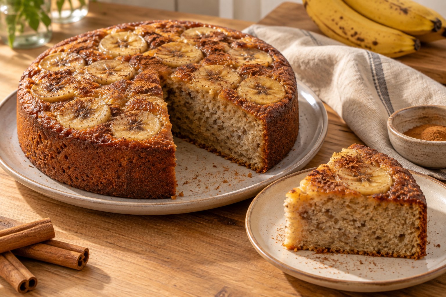 Imagem de capa: Bolo de banana simples com canela