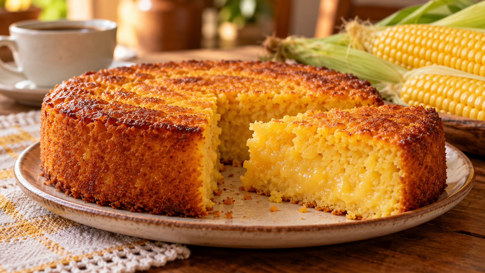 Imagem de capa: Bolo de milho cremoso de liquidificador