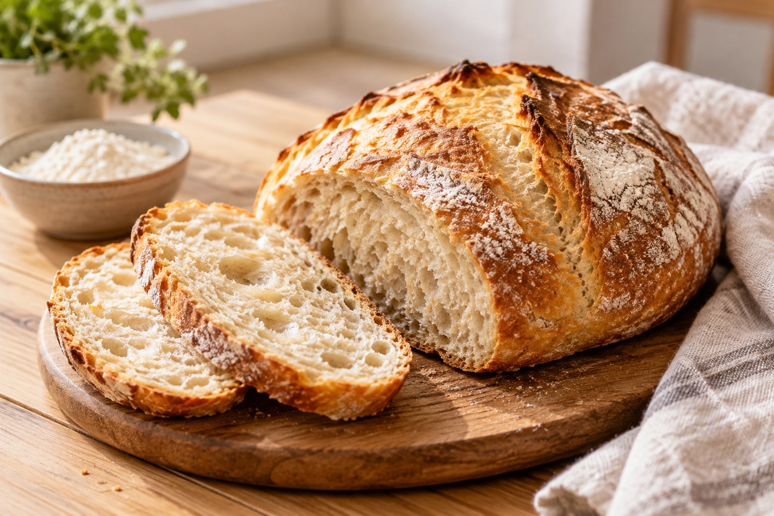 Imagem de capa: Pão sem sovar fácil para fazer em casa