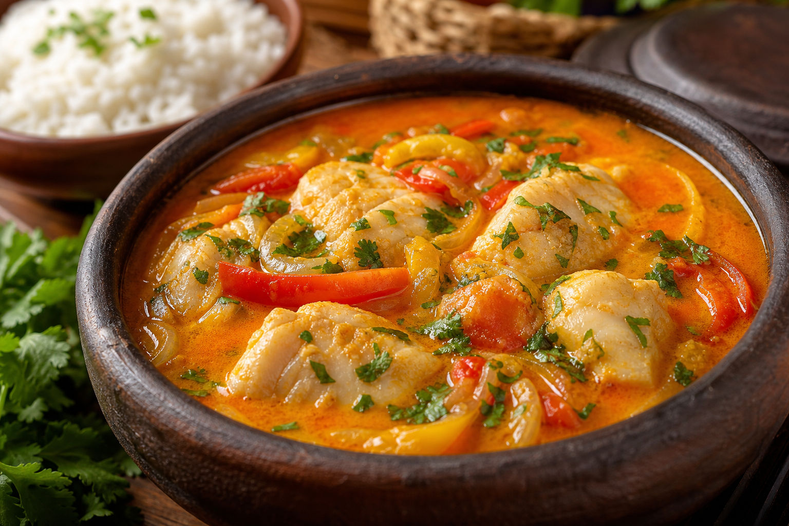 Ilustração por IA sobre Moqueca de peixe fácil